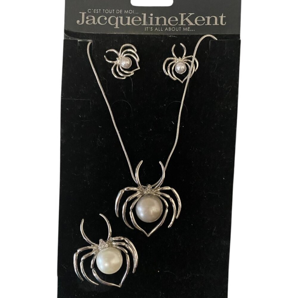 Jacqueline Kent Spider Necklace Earrings Brooch Set New​​​​